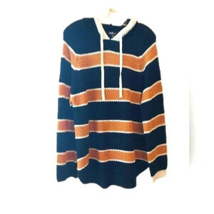 Love by Marcy, Hooded Sweater, Black, Yellow, White, Size 2X